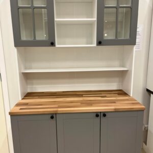 Серый шкаф LIN для кухни со столешницей